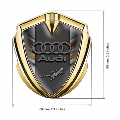 Audi Quattro Bodyside Domed Emblem Gold Color Stripes Edition