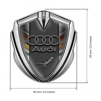 Audi Quattro Bodyside Domed Emblem Silver Color Stripes Edition
