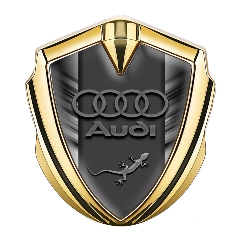 Audi Bodyside Emblem Self Adhesive Gold Grey Stripes Edition