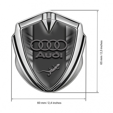 Audi Bodyside Emblem Self Adhesive Silver Grey Stripes Edition