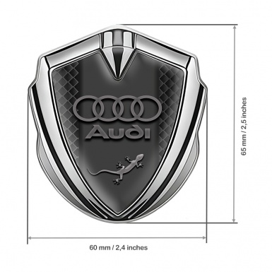Audi Metal Emblem Self Adhesive Silver Black Squares Classic Logo