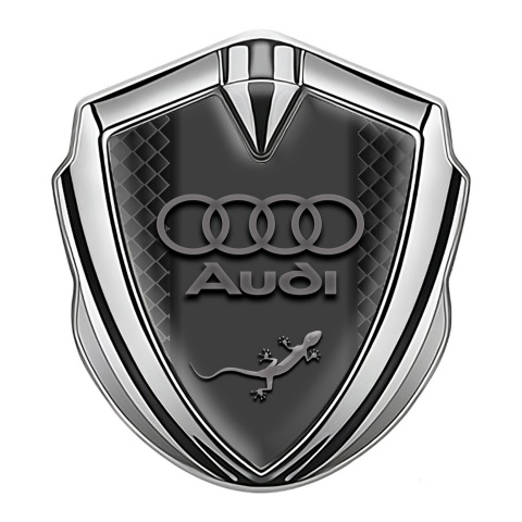 Audi Metal Emblem Self Adhesive Silver Black Squares Classic Logo