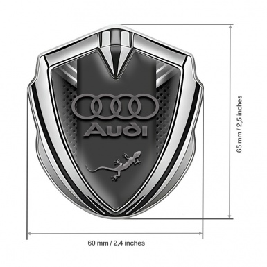 Audi Quattro Bodyside Badge Self Adhesive Silver Dark Mesh Grey Crest
