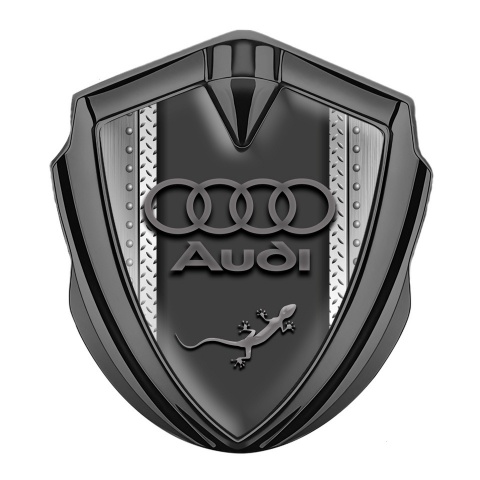 Audi Quattro Emblem Self Adhesive Graphite Metallic Structure Effect