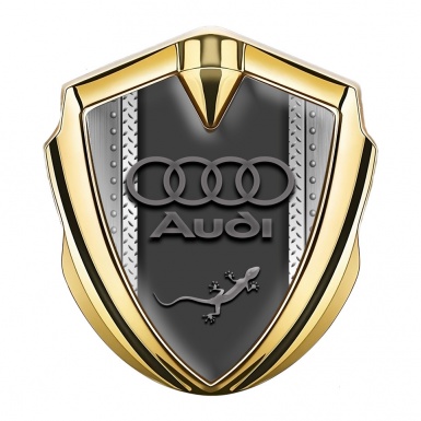 Audi Quattro Emblem Self Adhesive Gold Metallic Structure Effect