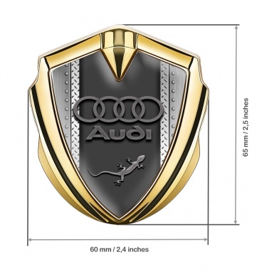 Audi Quattro Emblem Self Adhesive Gold Metallic Structure Effect