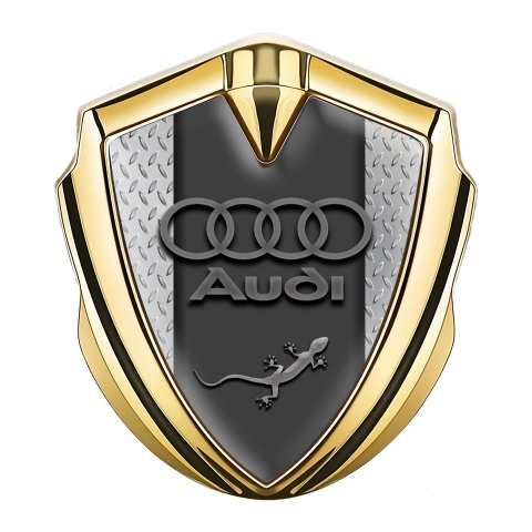 Audi Quattro Bodyside Emblem Badge Gold Treadplate Center Pilon