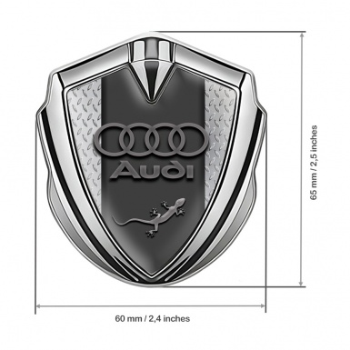 Audi Quattro Bodyside Emblem Badge Silver Treadplate Center Pilon