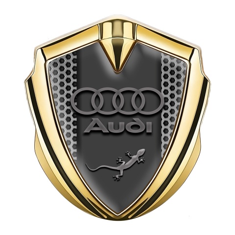 Audi Quattro Trunk Emblem Badge Gold Grey Hex Classic Rings