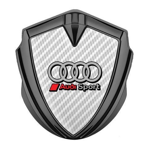 Audi Metal Emblem Self Adhesive Graphite White Carbon Classic Rings