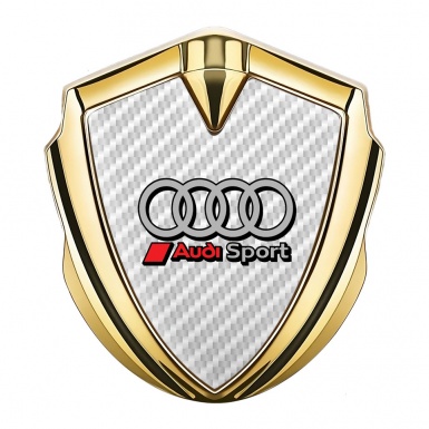 Audi Metal Emblem Self Adhesive Gold White Carbon Classic Rings