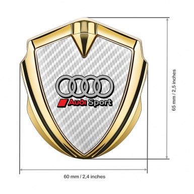Audi Metal Emblem Self Adhesive Gold White Carbon Classic Rings