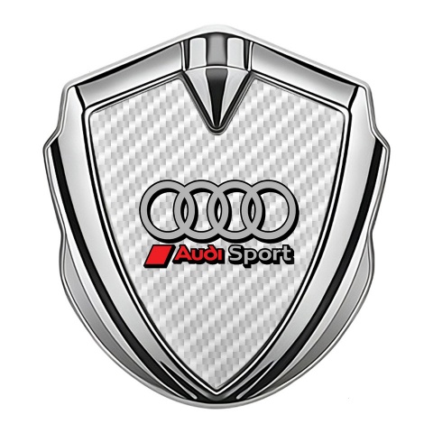 Audi Metal Emblem Self Adhesive Silver White Carbon Classic Rings