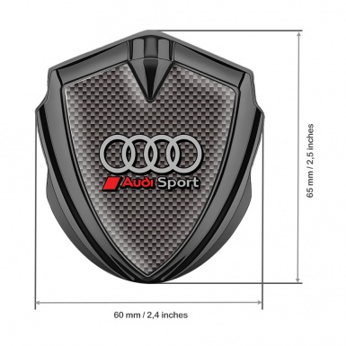 Audi Bodyside Badge Self Adhesive Graphite Grey Carbon Ring Logo
