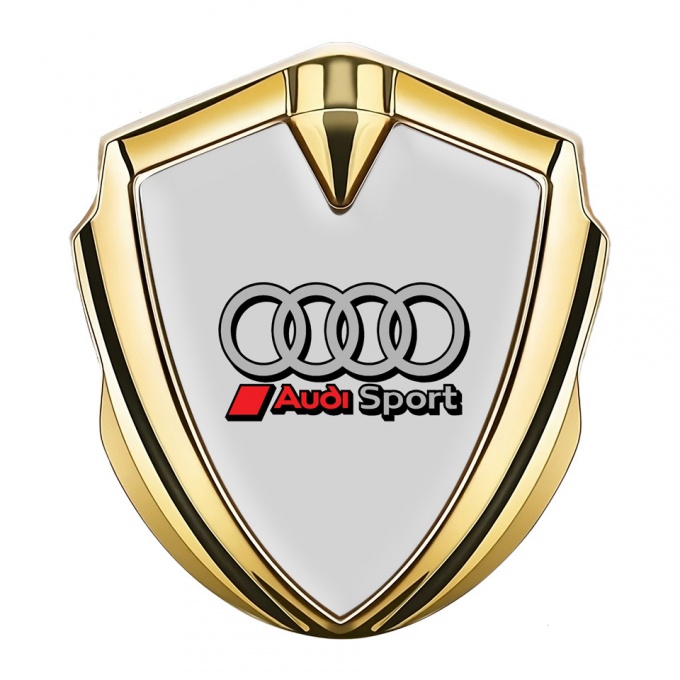 Audi Emblem Fender Badge Gold Grey Base Sport Rings Edition