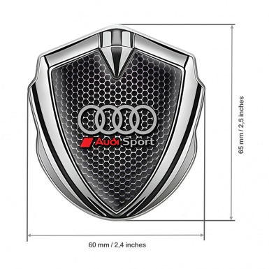 Audi Emblem Trunk Badge Silver Perforated Metal Plate Sport Logo