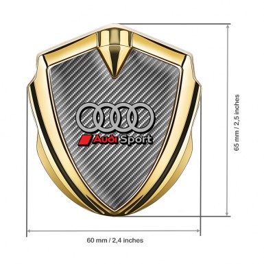 Audi Emblem Self Adhesive Gold Light Carbon Classic Rings Logo