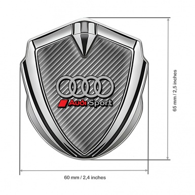 Audi Emblem Self Adhesive Silver Light Carbon Classic Rings Logo