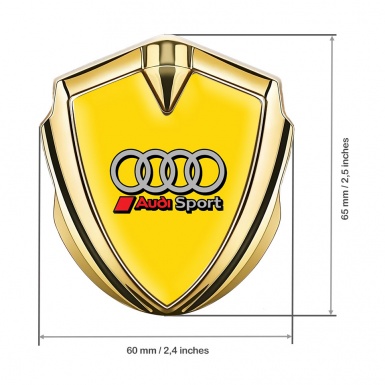 Audi Bodyside Emblem Badge Gold Yellow Fill Clean Rings Edition