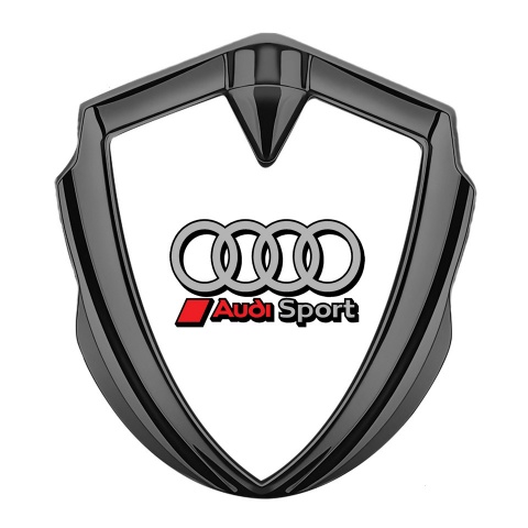 Audi Emblem Car Badge Graphite White Background Grey Sport Variant
