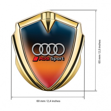 Audi Bodyside Emblem Self Adhesive Gold Gradient Texture Sport Logo