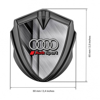 Audi Metal Emblem Self Adhesive Graphite Brushed Metal Texture Motif