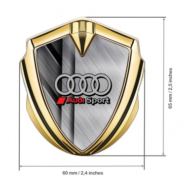Audi Metal Emblem Self Adhesive Gold Brushed Metal Texture Motif