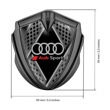 Audi Metal 3D Domed Emblem Graphite Multipanel Scheme Sport Edition