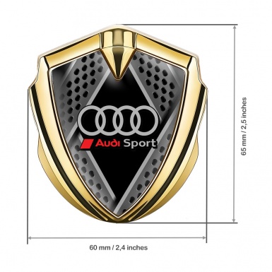 Audi Metal 3D Domed Emblem Gold Multipanel Scheme Sport Edition