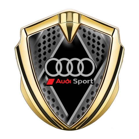 Audi Metal 3D Domed Emblem Gold Multipanel Scheme Sport Edition