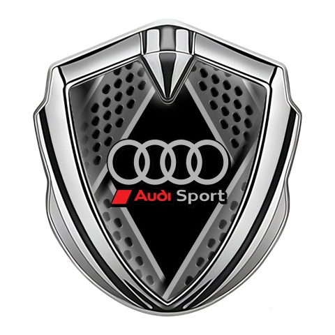 Audi Metal 3D Domed Emblem Silver Multipanel Scheme Sport Edition