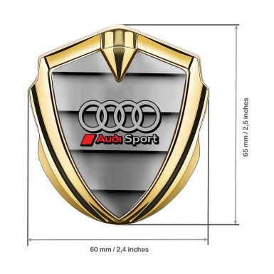 Audi Bodyside Badge Self Adhesive Gold Shutter Elements Sport Rings