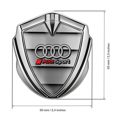 Audi Bodyside Badge Self Adhesive Silver Shutter Elements Sport Rings