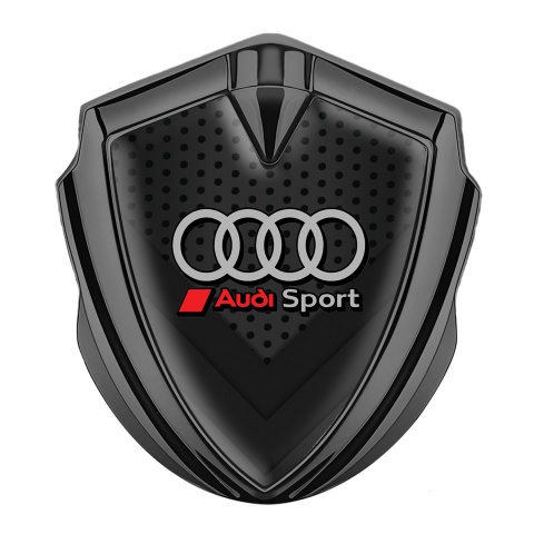 Audi Emblem Badge Self Adhesive Graphite Dark Mesh Grey Rings Logo