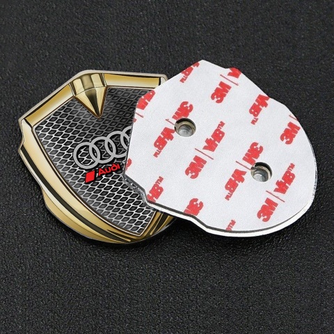 Audi Emblem Trunk Badge Gold Industrial Grate Sport Logo Motif
