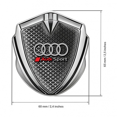 Audi Emblem Trunk Badge Silver Industrial Grate Sport Logo Motif