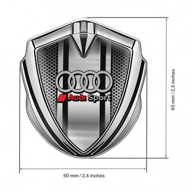 Audi Emblem Self Adhesive Silver Perforated Frame Center Panel