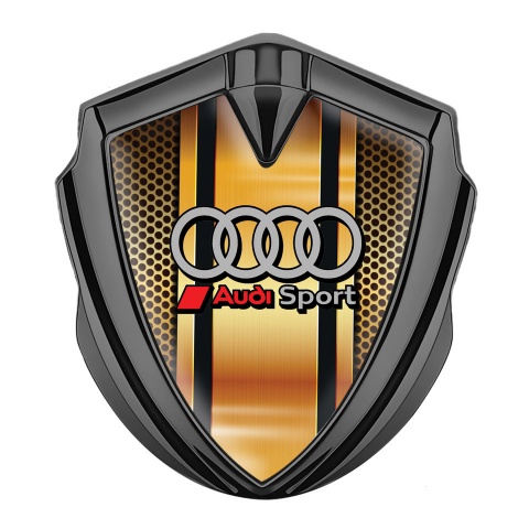 Audi Bodyside Emblem Badge Graphite Orange Net Sport Rings Logo