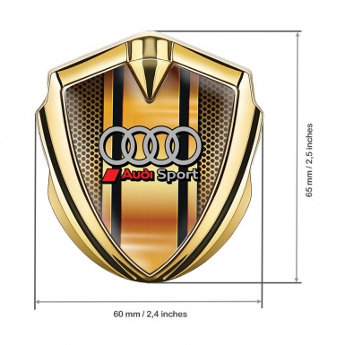 Audi Bodyside Emblem Badge Gold Orange Net Sport Rings Logo