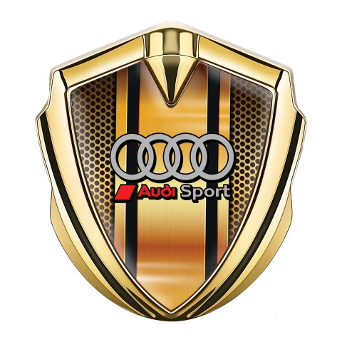 Audi Bodyside Emblem Badge Gold Orange Net Sport Rings Logo