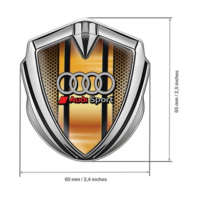 Audi Bodyside Emblem Badge Silver Orange Net Sport Rings Logo