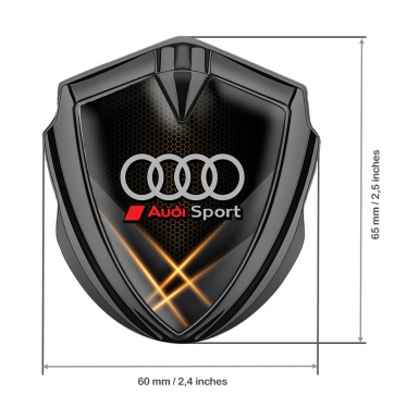Audi Trunk Emblem Badge Graphite Orange Hex Light Effect Sport Design