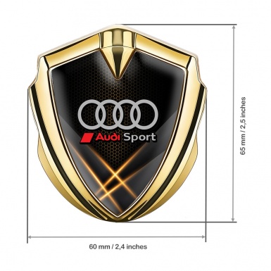 Audi Trunk Emblem Badge Gold Orange Hex Light Effect Sport Design
