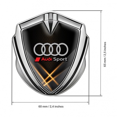 Audi Trunk Emblem Badge Silver Orange Hex Light Effect Sport Design