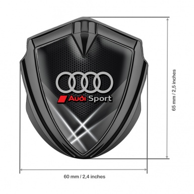 Audi Emblem Car Badge Graphite Grey Hex Light Effect Sport Rings