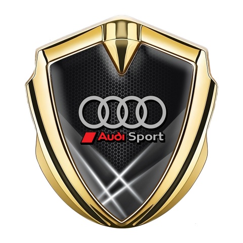 Audi Emblem Car Badge Gold Grey Hex Light Effect Sport Rings