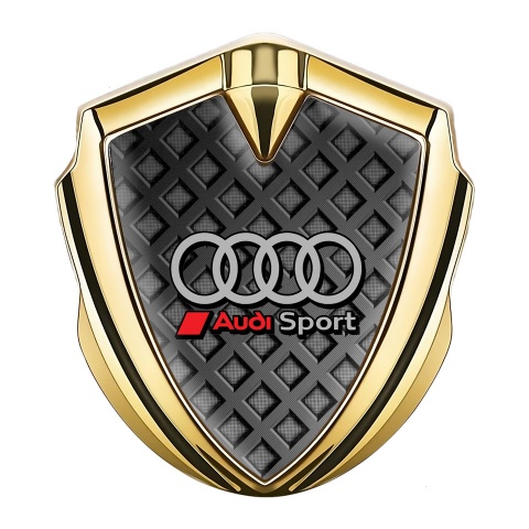 Audi Metal Emblem Self Adhesive Gold Greyscale Motif Sport Logo