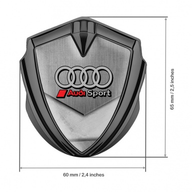 Audi Emblem Fender Badge Graphite Polished Stone Texture Classic Logo