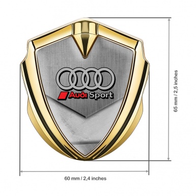 Audi Emblem Fender Badge Gold Polished Stone Texture Classic Logo