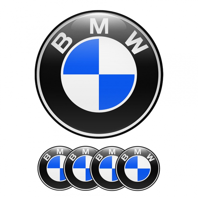 BMW Center Hub Dome Stickers Navy Blue Classic